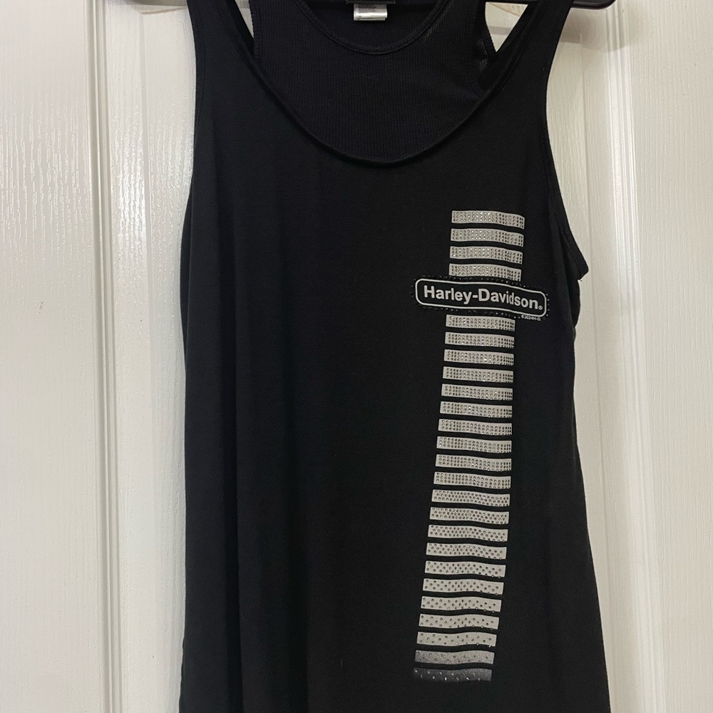 Harley-Davidson Black Tank with Silver Accents